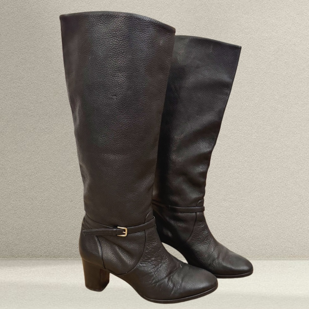 J.Crew Made in Italy Tall Black Leather Boots